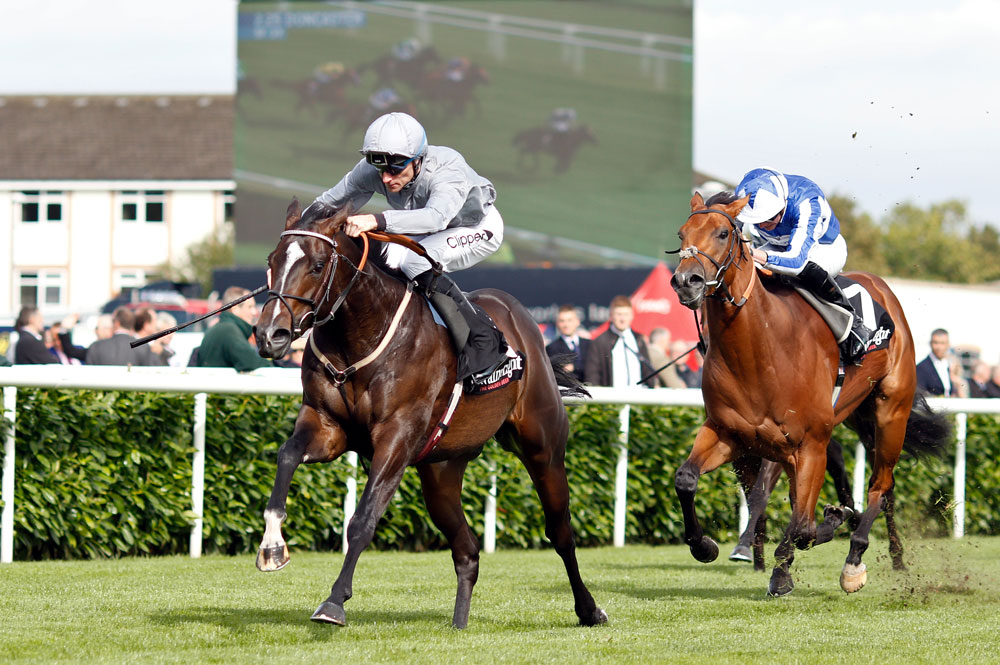 Soldier’s Call runs out a decisive winner of the Group 2 Flying Childers Stakes at Doncaster.