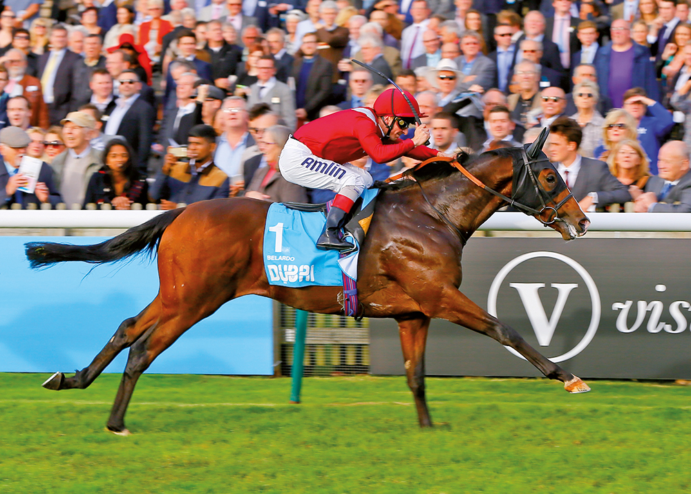 Homebred Belardo, by Lope de Vega out of Majinskaya’s daughter Danaskaya, recorded the first of his two Group 1 victories in the Dewhurst Stakes at Newmarket