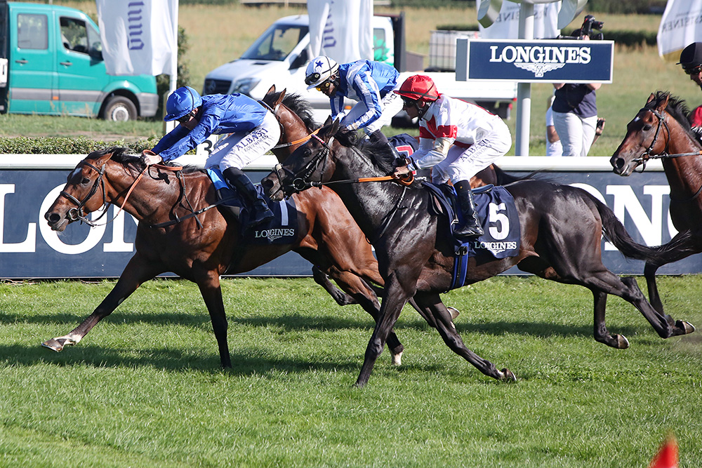 Best Solution, winner of the Group 1 Grosser Preis von Berlin (above) and Group 1 Grosser Preis von Baden, also prevailed in the Group 1 Caulfield Cup in Australia