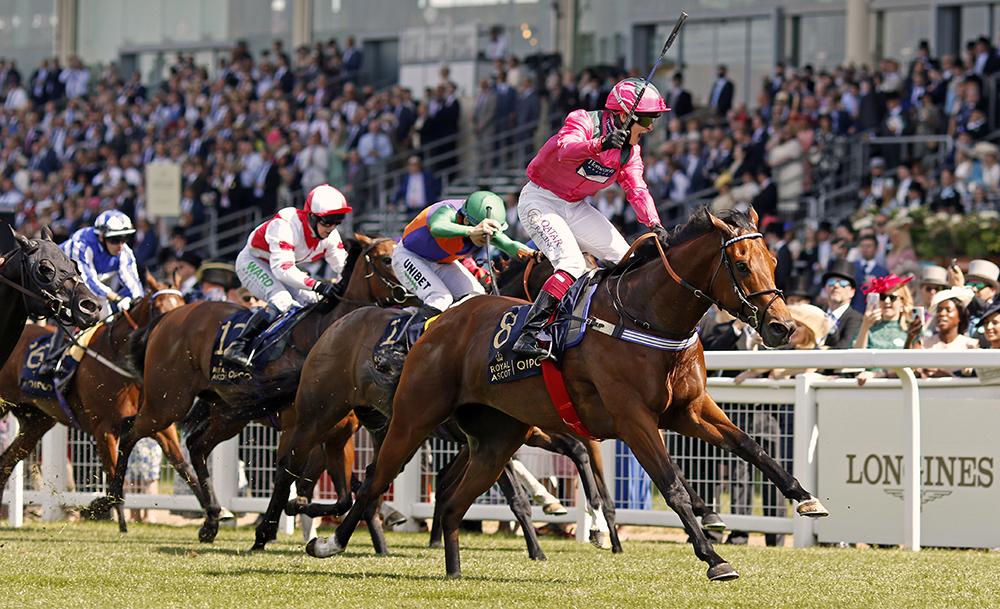 Mayson’s son, Oxted, wins his second Group 1 sprint, the King’s Stand Stakes at Royal Ascot.
