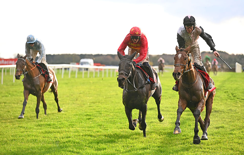 Teahupoo beats Klassical Dream and Honeysuckle to win the Grade 1 Hatton’s Grace Hurdle at Fairyhouse.